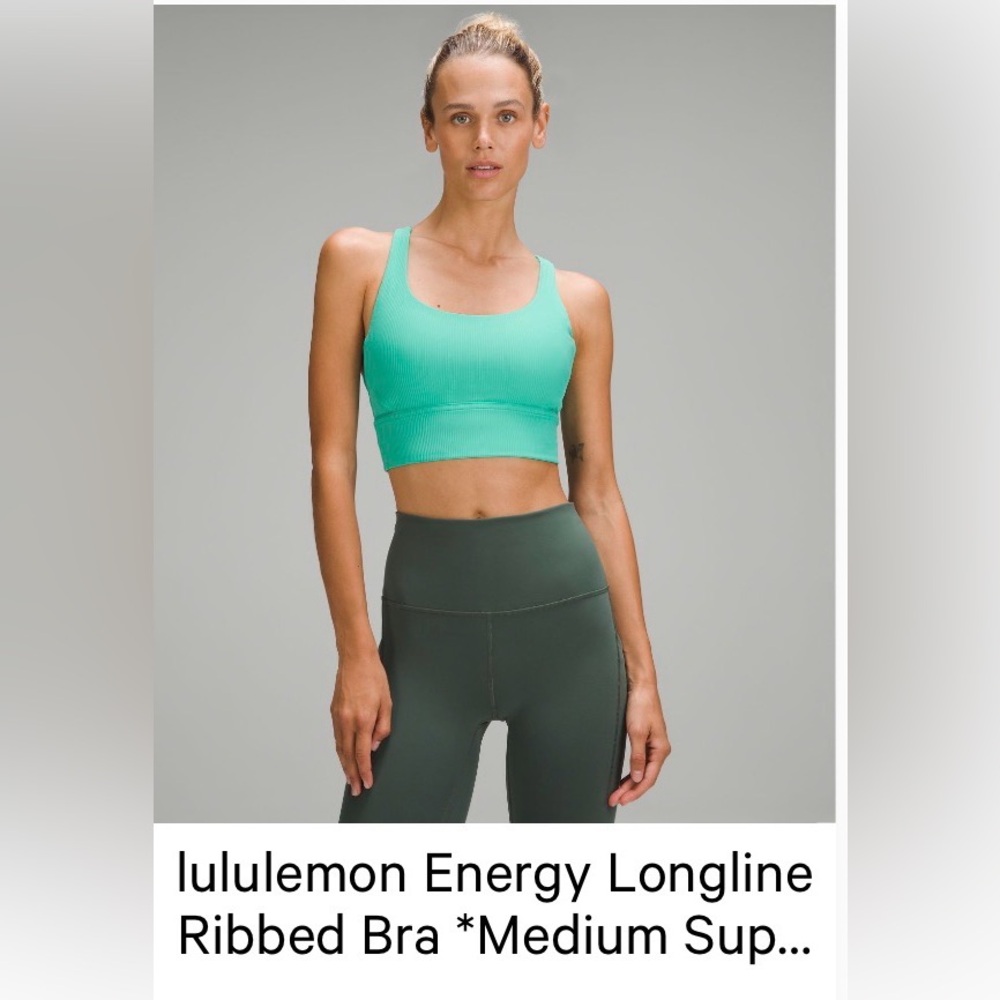 lululemon athletica Paradise Green (sold out) Energy Longline Sports Bra